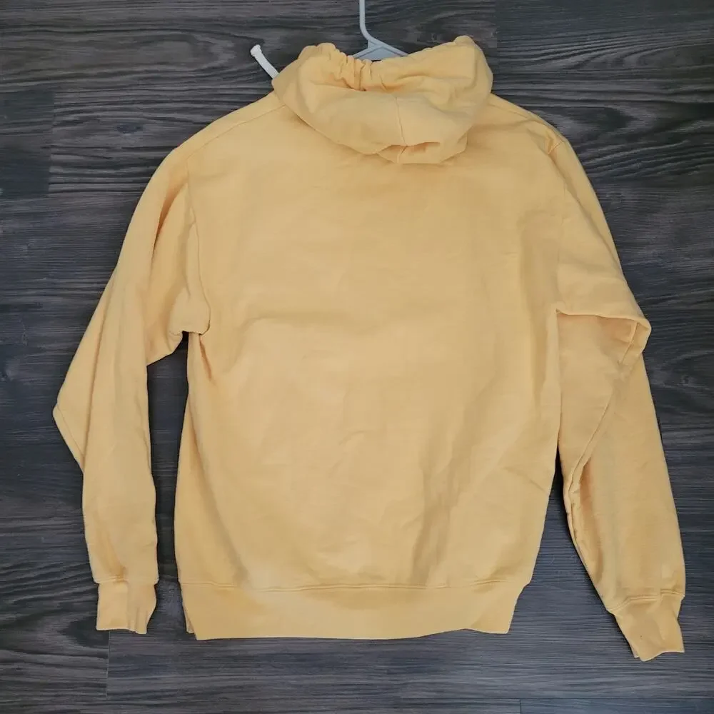 Disney Parks Walt Disney World Hoodie Sweatshirt Size M Yellow Pockets Cotton - Picture 3 of 6
